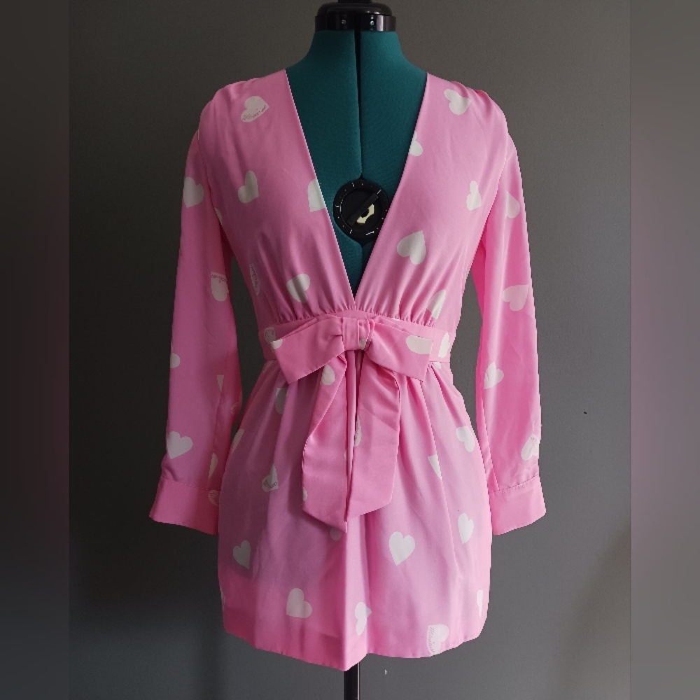 Moschino Hearts  x Jerome Scott Pink Blouse Size XS